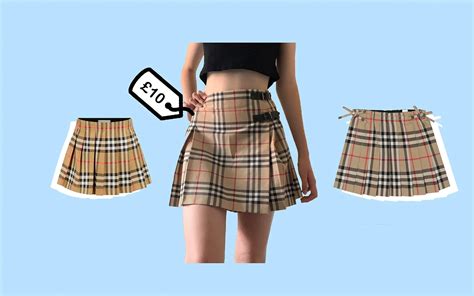 burberry plaid skirt dupe|Burberry long pleated skirt.